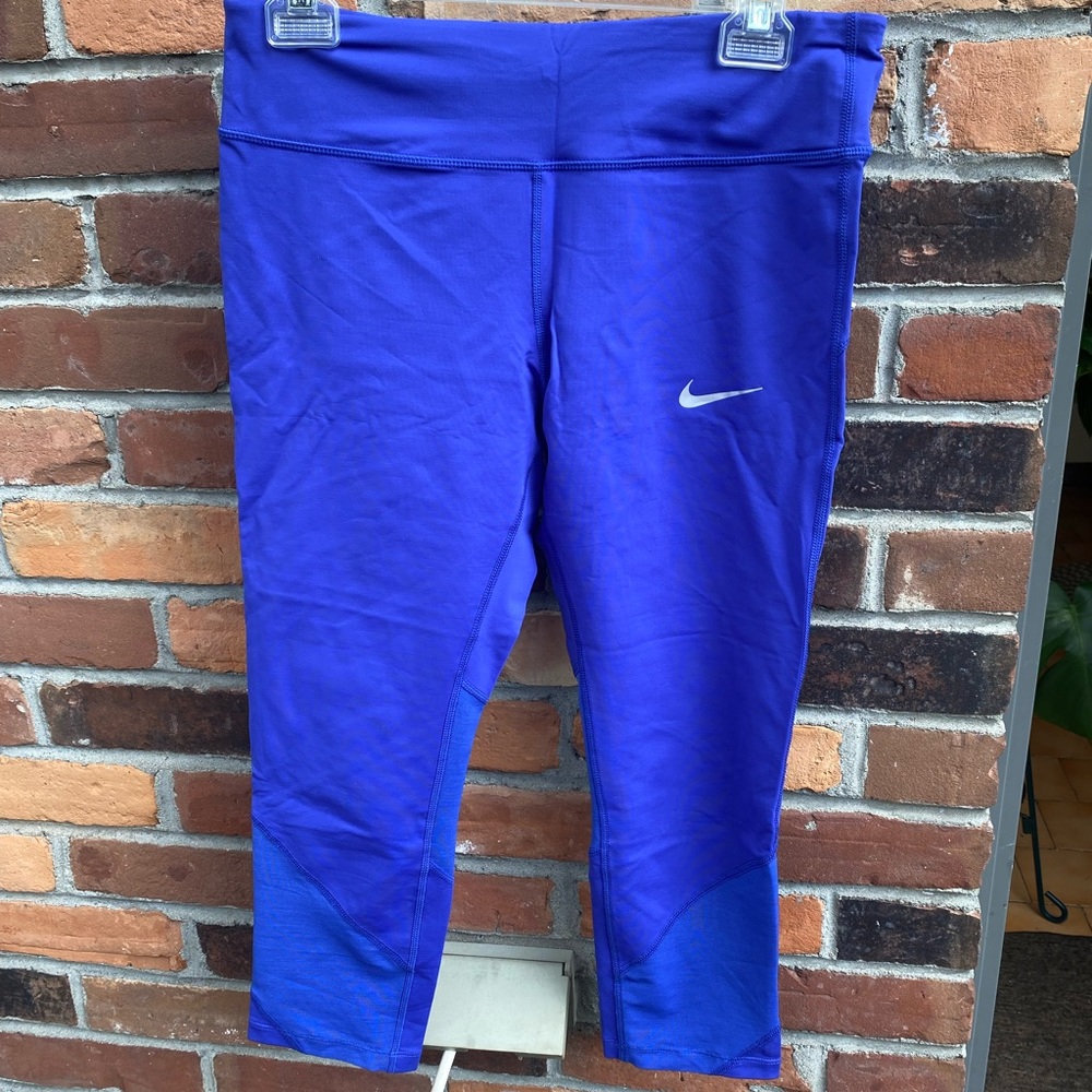 Nike Dri-fit blue large leggings with mesh detail